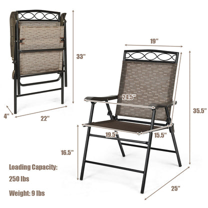Set Of 4 Patio Folding Chairs, Brown Patio Dining Chairs at Gallery Canada