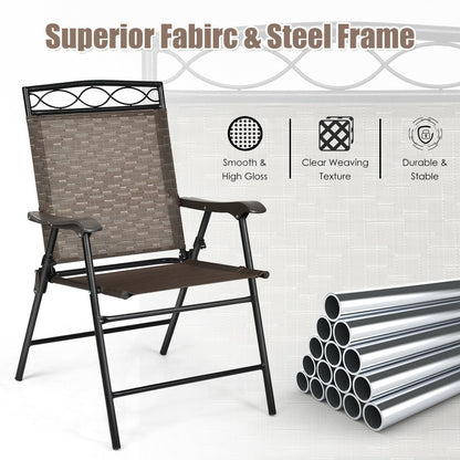 Set Of 4 Patio Folding Chairs, Brown Patio Dining Chairs at Gallery Canada