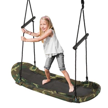 Kids Saucer Tree Swing, Oval Platform with Handle, Camouflage Swing & Playsets at Gallery Canada