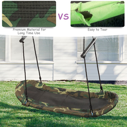 Kids Saucer Tree Swing, Oval Platform with Handle, Camouflage Swing & Playsets at Gallery Canada