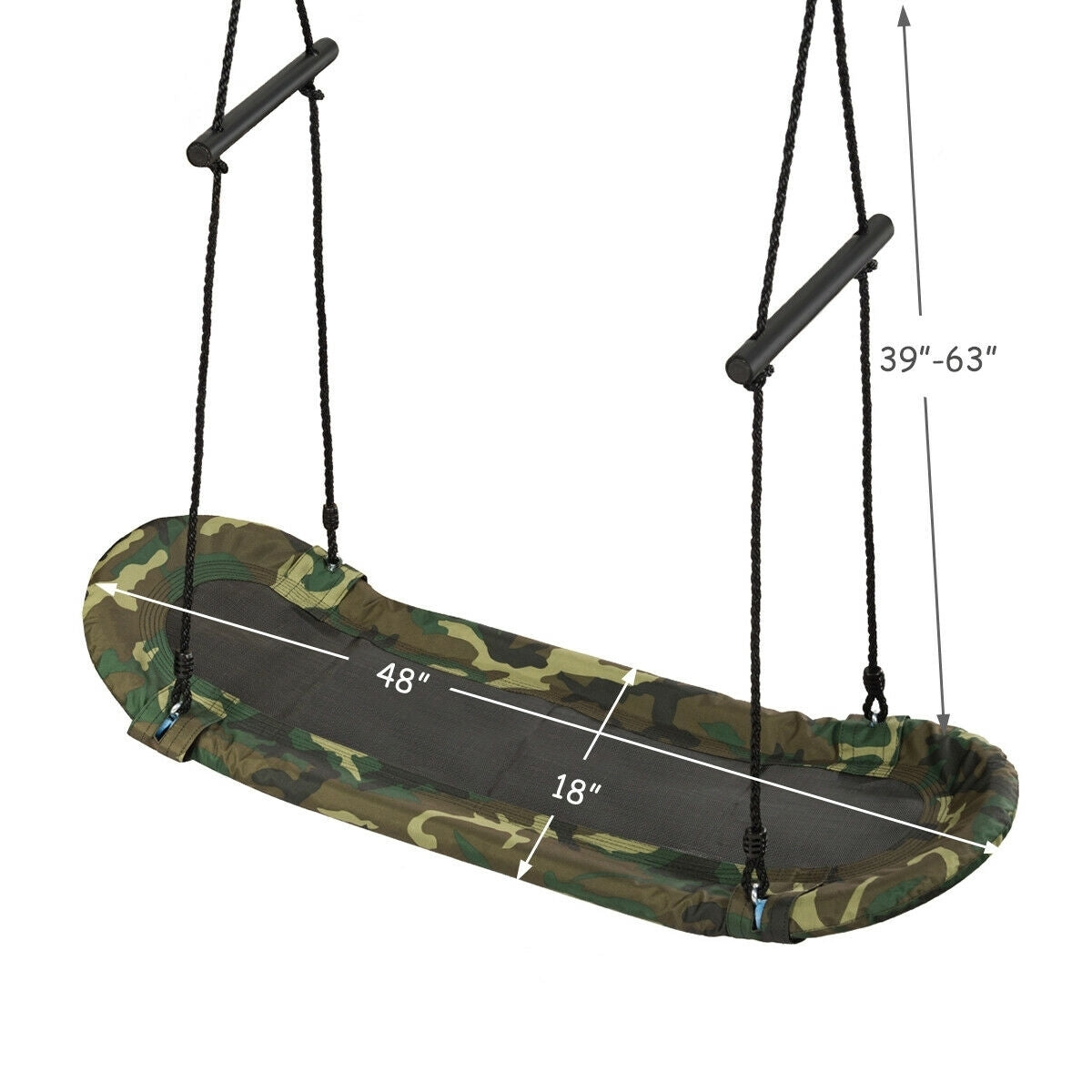 Kids Saucer Tree Swing, Oval Platform with Handle, Camouflage Swing & Playsets at Gallery Canada