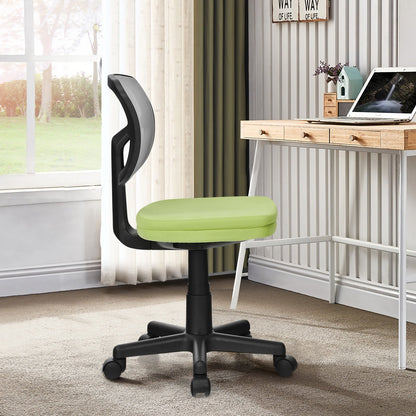 Armless Computer Chair with Height Adjustment and Breathable Mesh for Home Office, Green - Gallery Canada