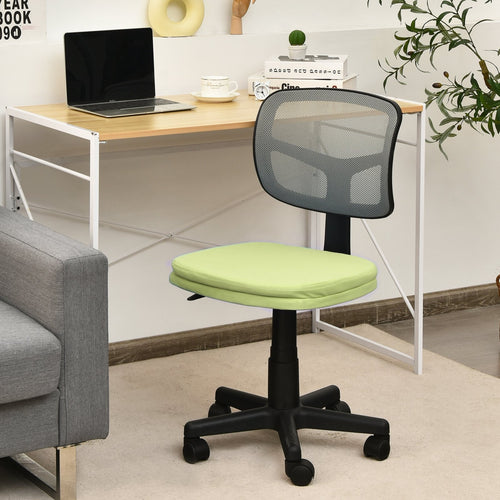 Armless Computer Chair with Height Adjustment and Breathable Mesh for Home Office, Green
