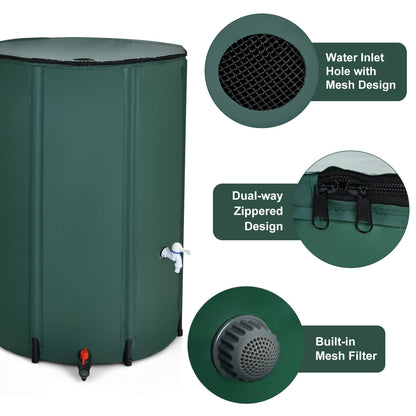 100 Gallon Portable Rain Barrel Water Collector Tank with Spigot Filter, Green Watering & Irrigation at Gallery Canada