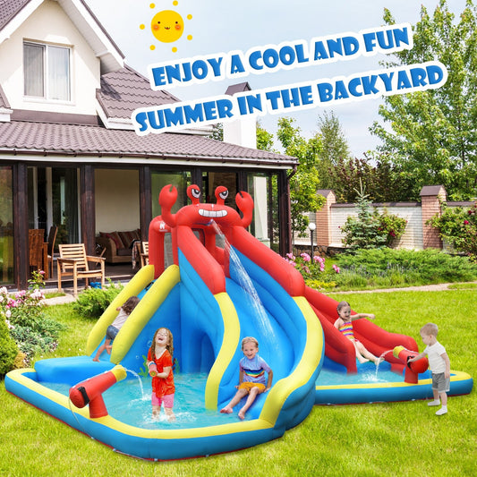 Inflatable Water Slide Crab Dual Slide Bounce House without Blower - Gallery Canada