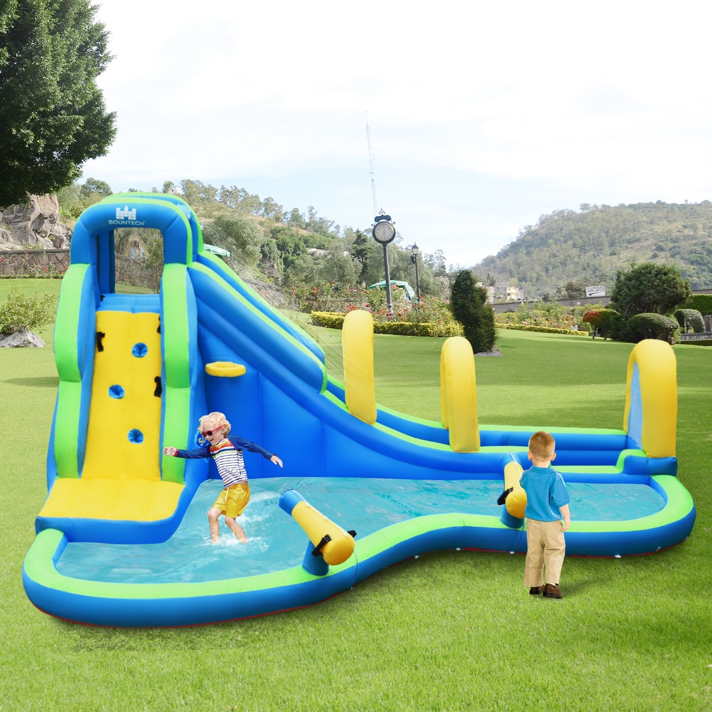 Inflatable Water Slide Kids Bounce House with Water Cannons and Hose Without Blower Bounce House at Gallery Canada