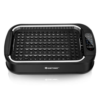 Smokeless Electric Portable BBQ Grill with Turbo Smoke Extractor, Black - Gallery Canada