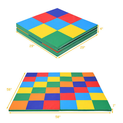 58 Inch Baby Folding Activity Floor Mat Toddler Foam Play Mat, Multicolor Baby Gyms & Playmats at Gallery Canada
