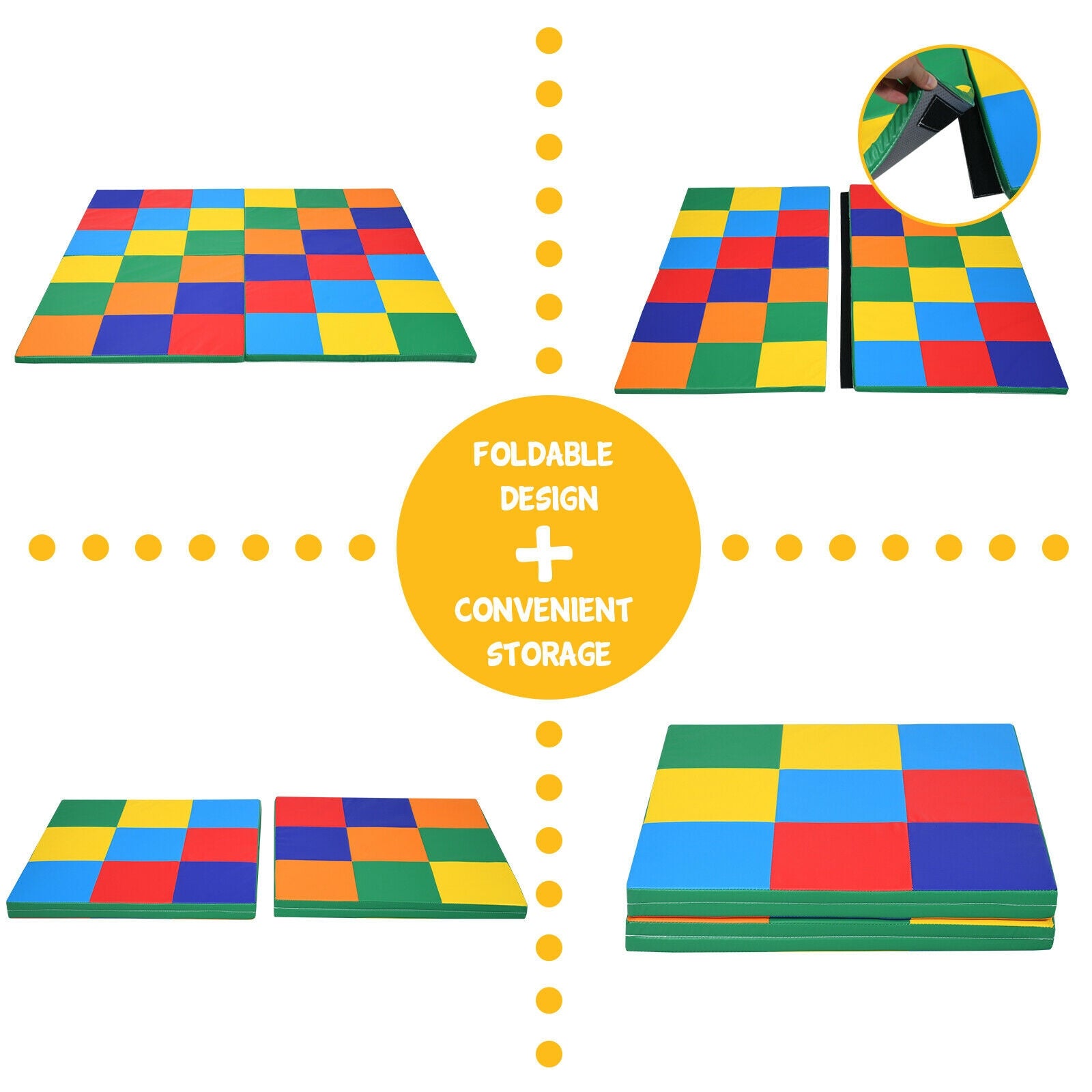 58 Inch Baby Folding Activity Floor Mat Toddler Foam Play Mat, Multicolor Baby Gyms & Playmats at Gallery Canada