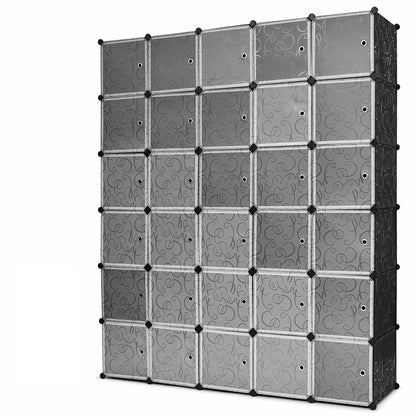 DIY 30 Cube Portable Closet Clothes Wardrobe Cabinet, Transparent Clothing & Closet Storage Transparent at Gallery Canada