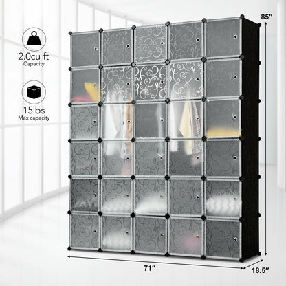 DIY 30 Cube Portable Closet Clothes Wardrobe Cabinet, Transparent at Gallery Canada