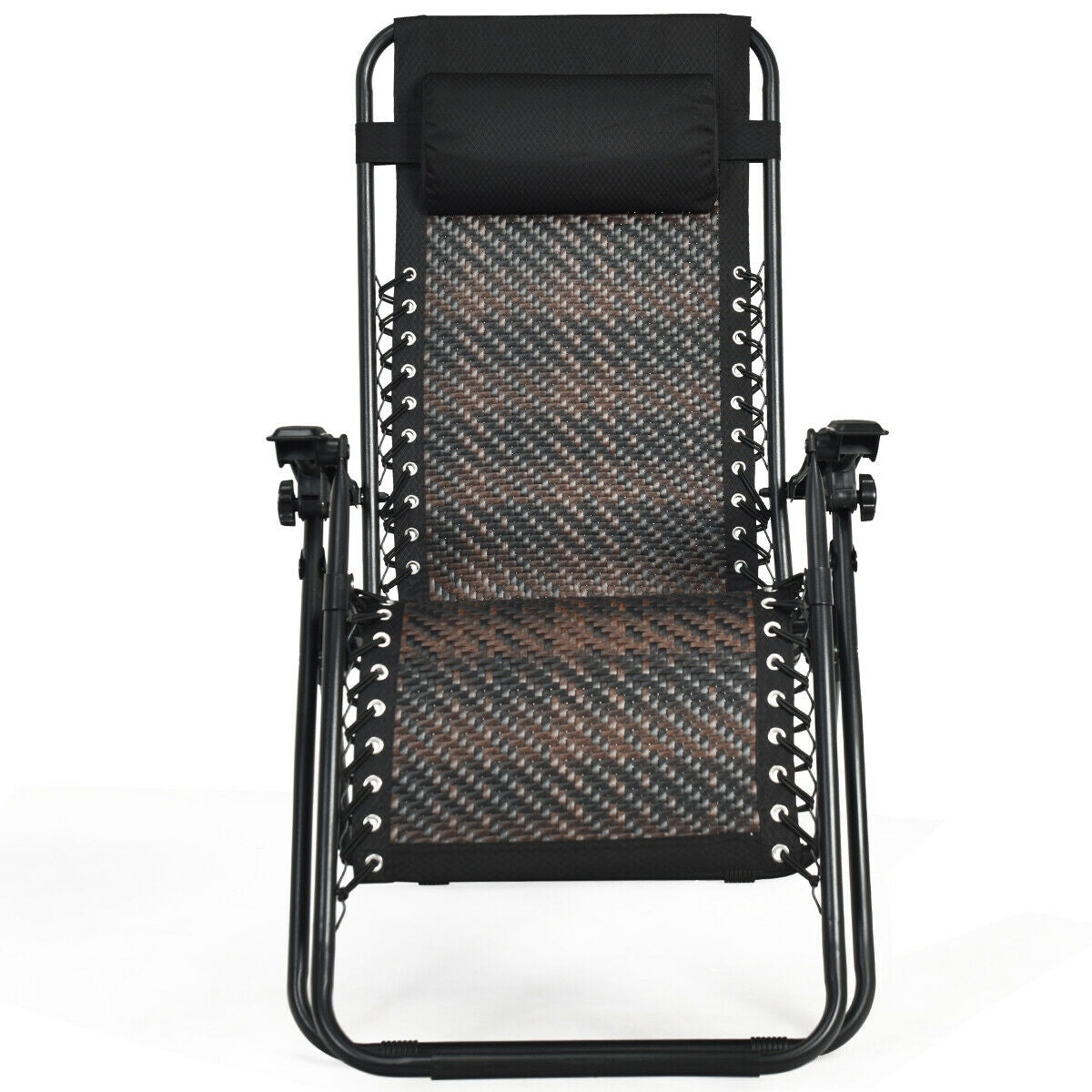 Folding Rattan Zero Gravity Lounge Chair with Removable Head Pillow, Brown Beach & Lawn Chairs at Gallery Canada