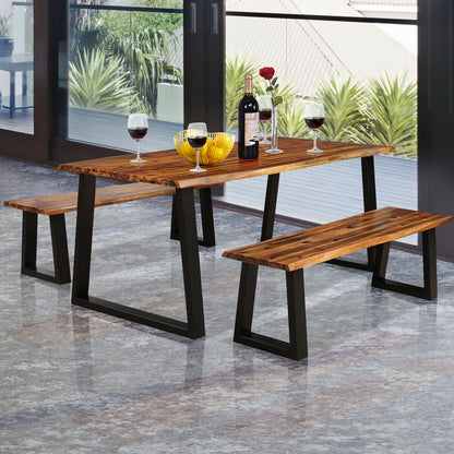 Rectangular Acacia Wood Dining Table, Brown Dining Tables at Gallery Canada