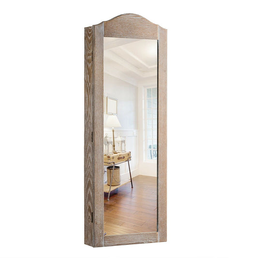Wall/Door Mounted Jewelry Armoire Cabinet with Mirror, Brown - Gallery Canada