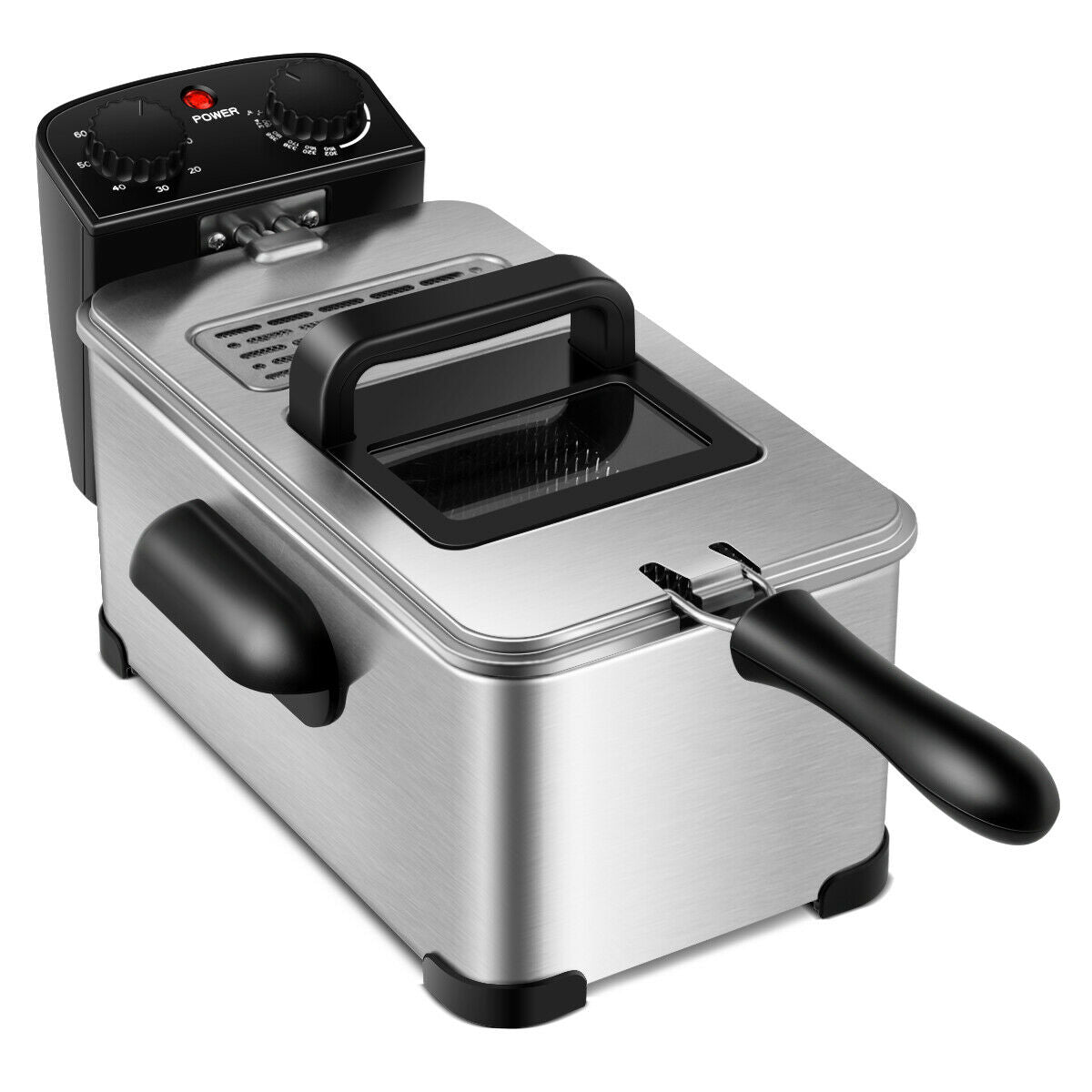 3.2 Quart Electric Stainless Steel Deep Fryer with Timer, Silver Air Fryers at Gallery Canada