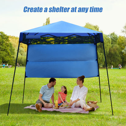 7 x 7 Feet Sland Adjustable Portable Canopy Tent with Backpack, Blue Canopies at Gallery Canada
