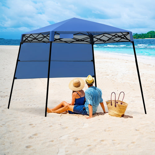 7 x 7 Feet Sland Adjustable Portable Canopy Tent with Backpack, Blue