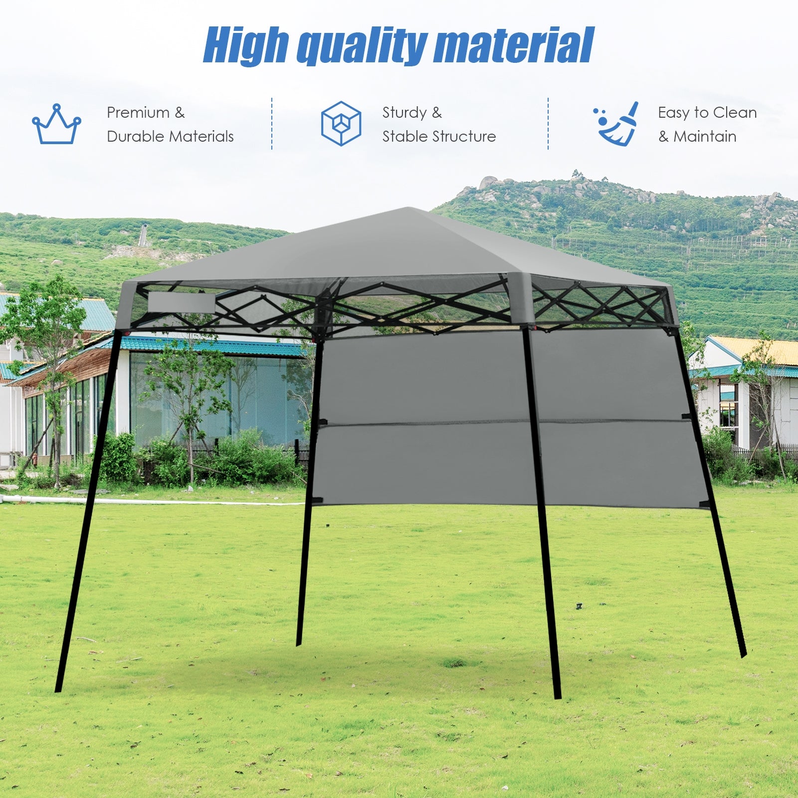 7x7 Feet Adjustable Portable Canopy Tent, Gray Canopies at Gallery Canada