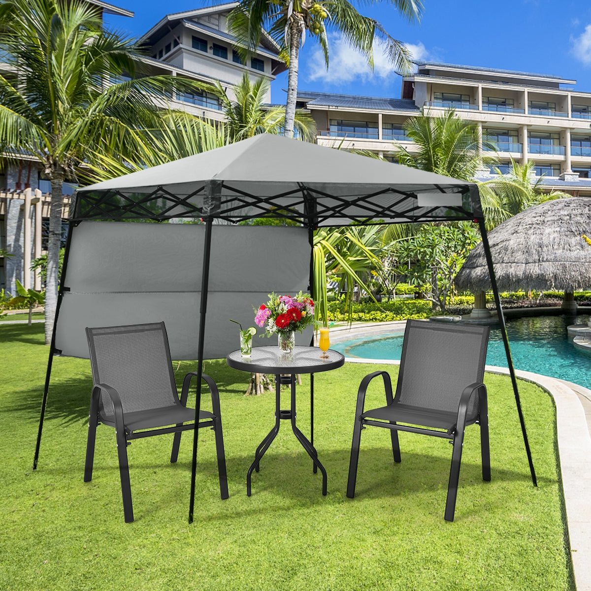 7x7 Feet Adjustable Portable Canopy Tent, Gray Canopies at Gallery Canada