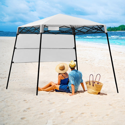 7 x 7 Feet Sland Adjustable Portable Canopy Tent with Backpack, White - Gallery Canada