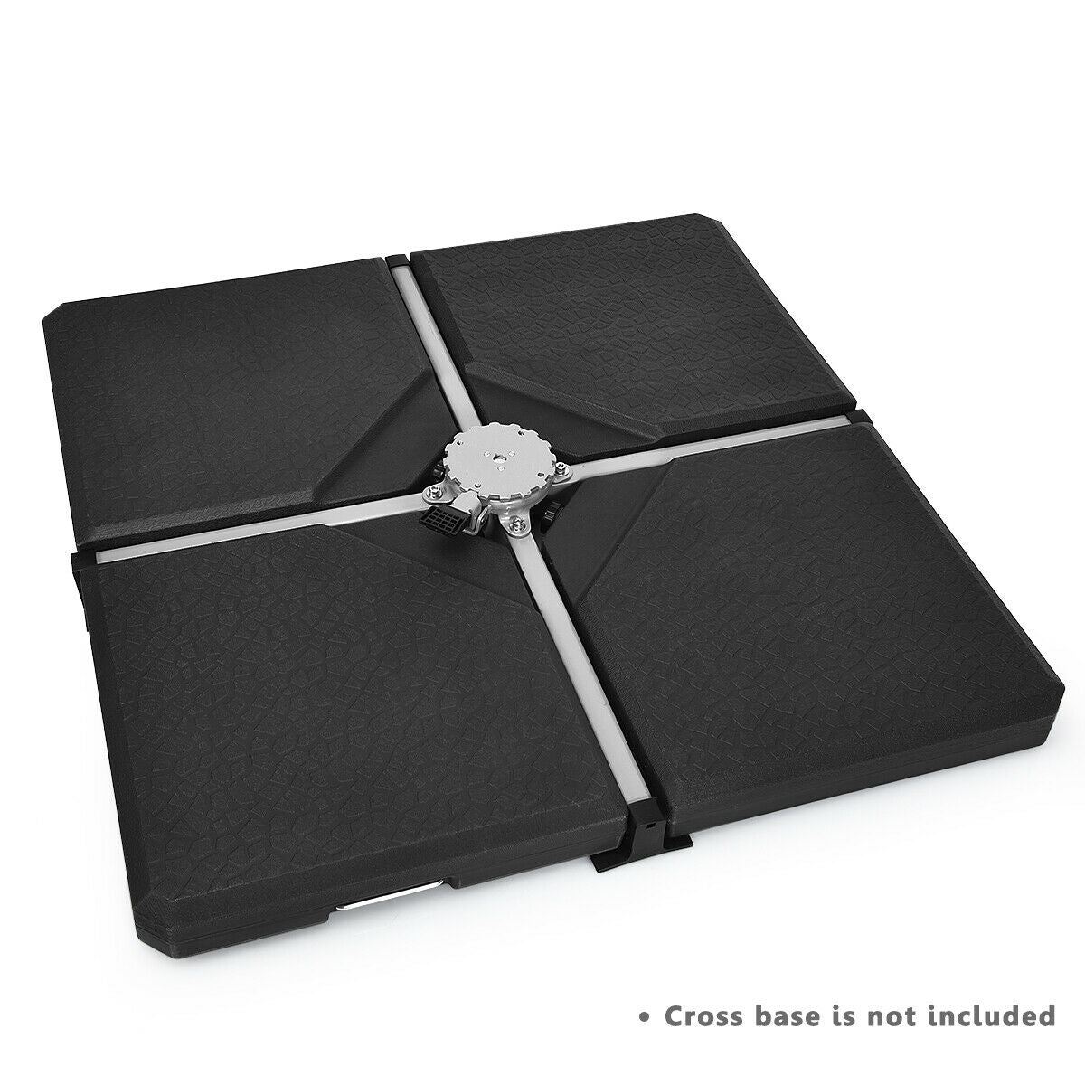 4 Pieces Square Fillable Patio Umbrella Base Set with Handle and Funnel, Black Outdoor Umbrella Bases at Gallery Canada