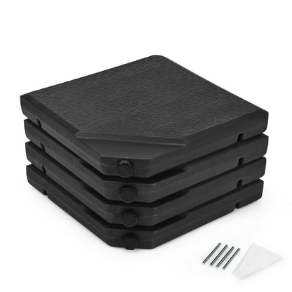4 Pieces Square Fillable Patio Umbrella Base Set with Handle and Funnel, Black Outdoor Umbrella Bases at Gallery Canada