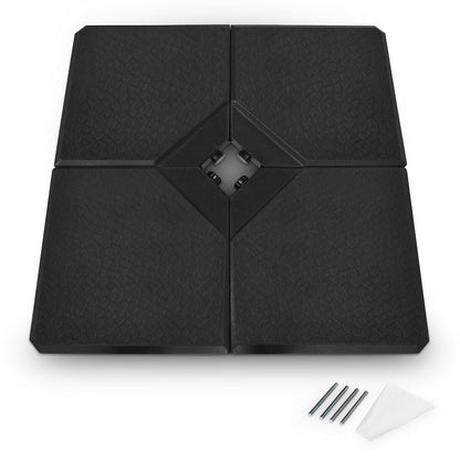 4 Pieces Square Fillable Patio Umbrella Base Set with Handle and Funnel, Black Outdoor Umbrella Bases Black at Gallery Canada