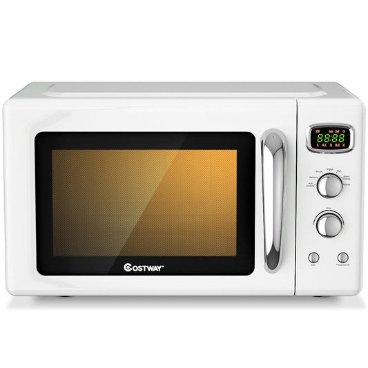 0.9 Cu.ft Retro Countertop Compact Microwave Oven, White - Gallery Canada