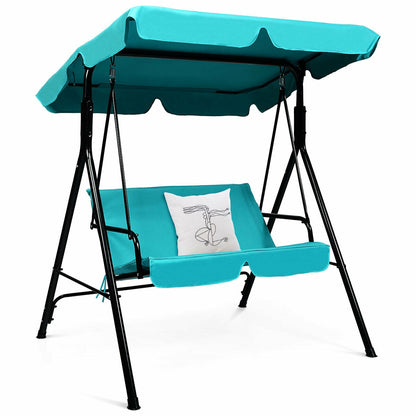 Loveseat Cushioned Patio Steel Frame Swing Glider , Blue Porch Swings at Gallery Canada