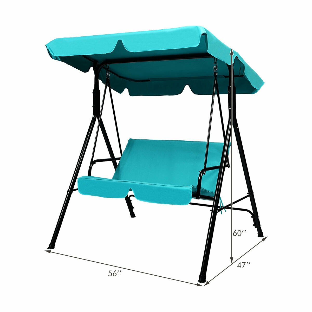 Loveseat Cushioned Patio Steel Frame Swing Glider , Blue Porch Swings at Gallery Canada