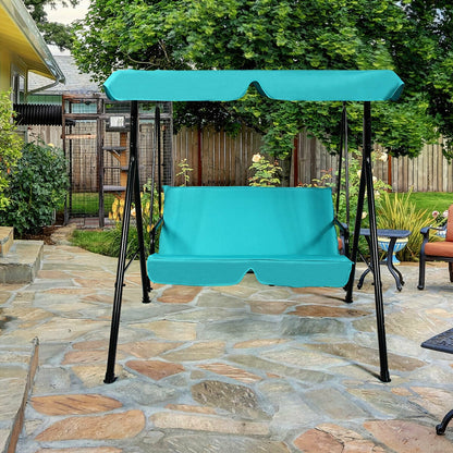 Loveseat Cushioned Patio Steel Frame Swing Glider , Blue Porch Swings at Gallery Canada