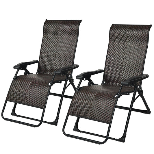 Patio Rattan Zero Gravity Lounge Chair, 2 Pieces Outdoor Seating & Patio Chairs Options at Gallery Canada
