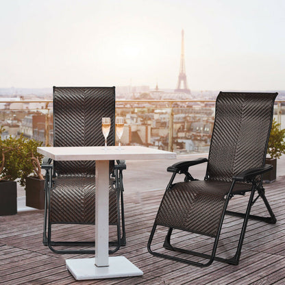 Patio Rattan Zero Gravity Lounge Chair, 2 Pieces Outdoor Seating & Patio Chairs at Gallery Canada
