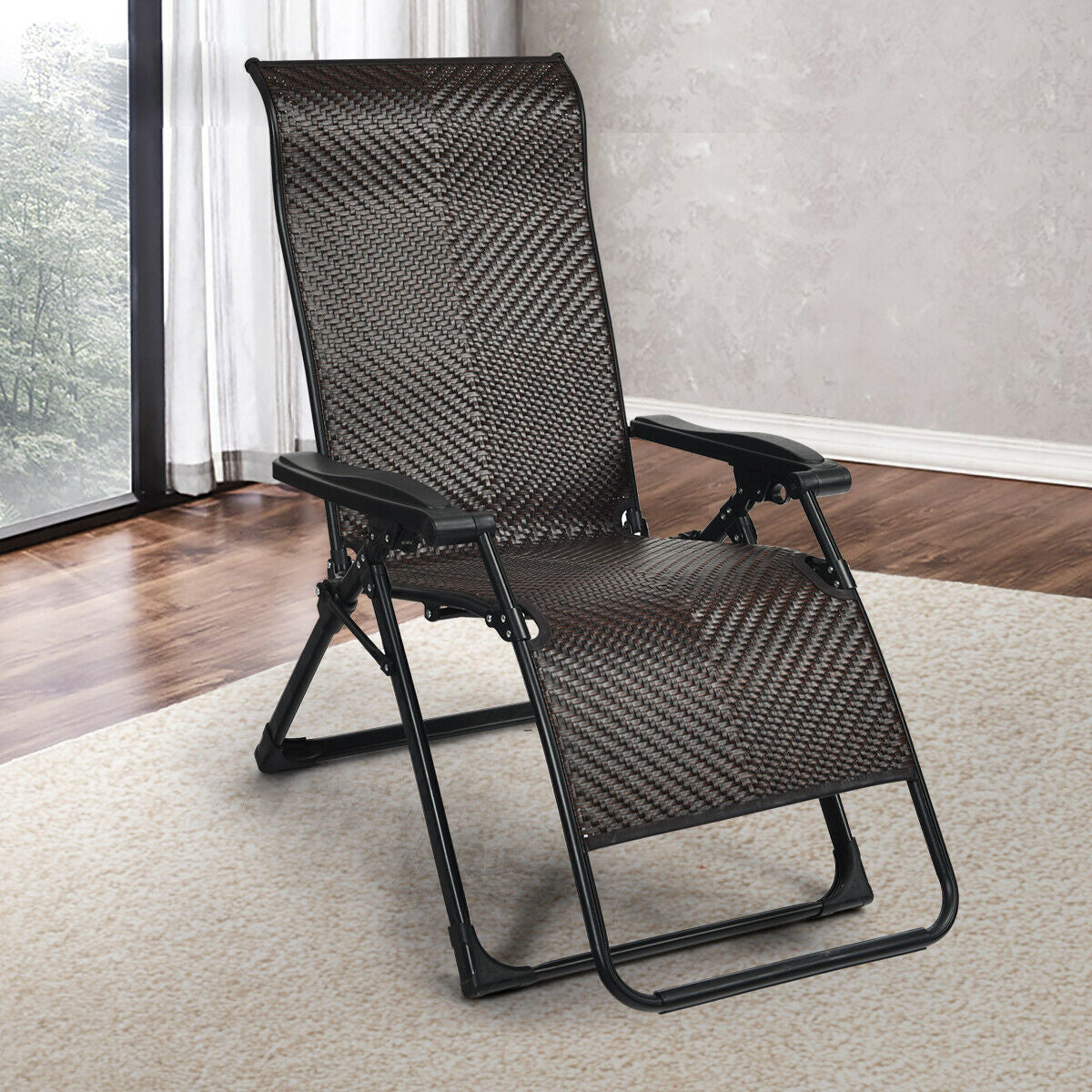 Patio Rattan Zero Gravity Lounge Chair, 2 Pieces Outdoor Seating & Patio Chairs at Gallery Canada