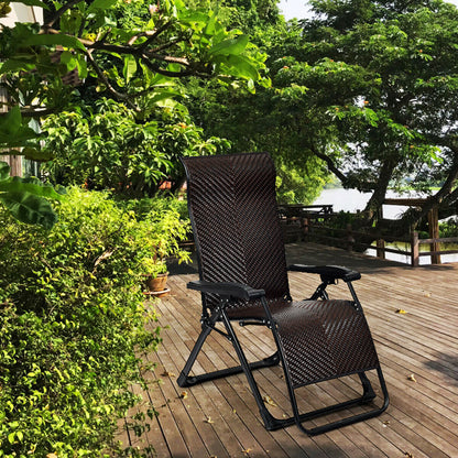 Patio Rattan Zero Gravity Lounge Chair, 2 Pieces Outdoor Seating & Patio Chairs at Gallery Canada