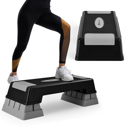 Aerobic Exercise Stepper Trainer with Adjustable Height, Gray at Gallery Canada