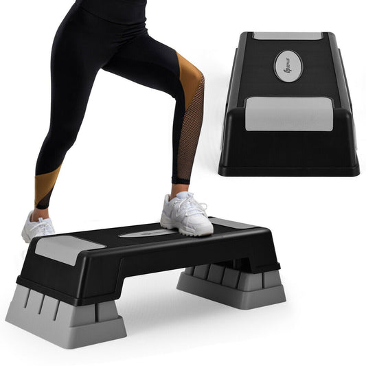 Aerobic Exercise Stepper Trainer with Adjustable Height, Gray Sport Equipments Gray at Gallery Canada