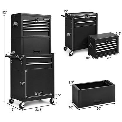 6-Drawer Tool Chest with Heightening Cabinet, Black Garden Tools at Gallery Canada