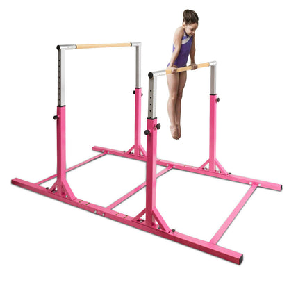 Kids Double Horizontal Bars Gymnastic Training Parallel Bars Adjustable, Pink Toy Sports at Gallery Canada