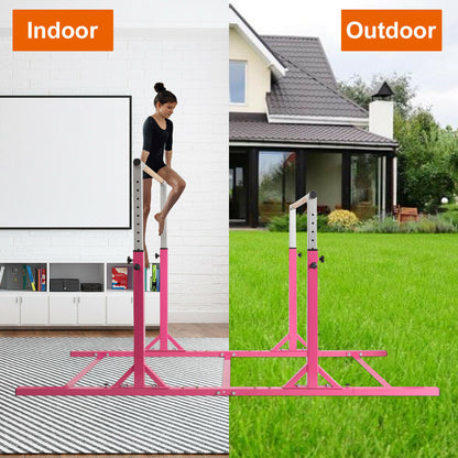 Kids Double Horizontal Bars Gymnastic Training Parallel Bars Adjustable, Pink Toy Sports at Gallery Canada