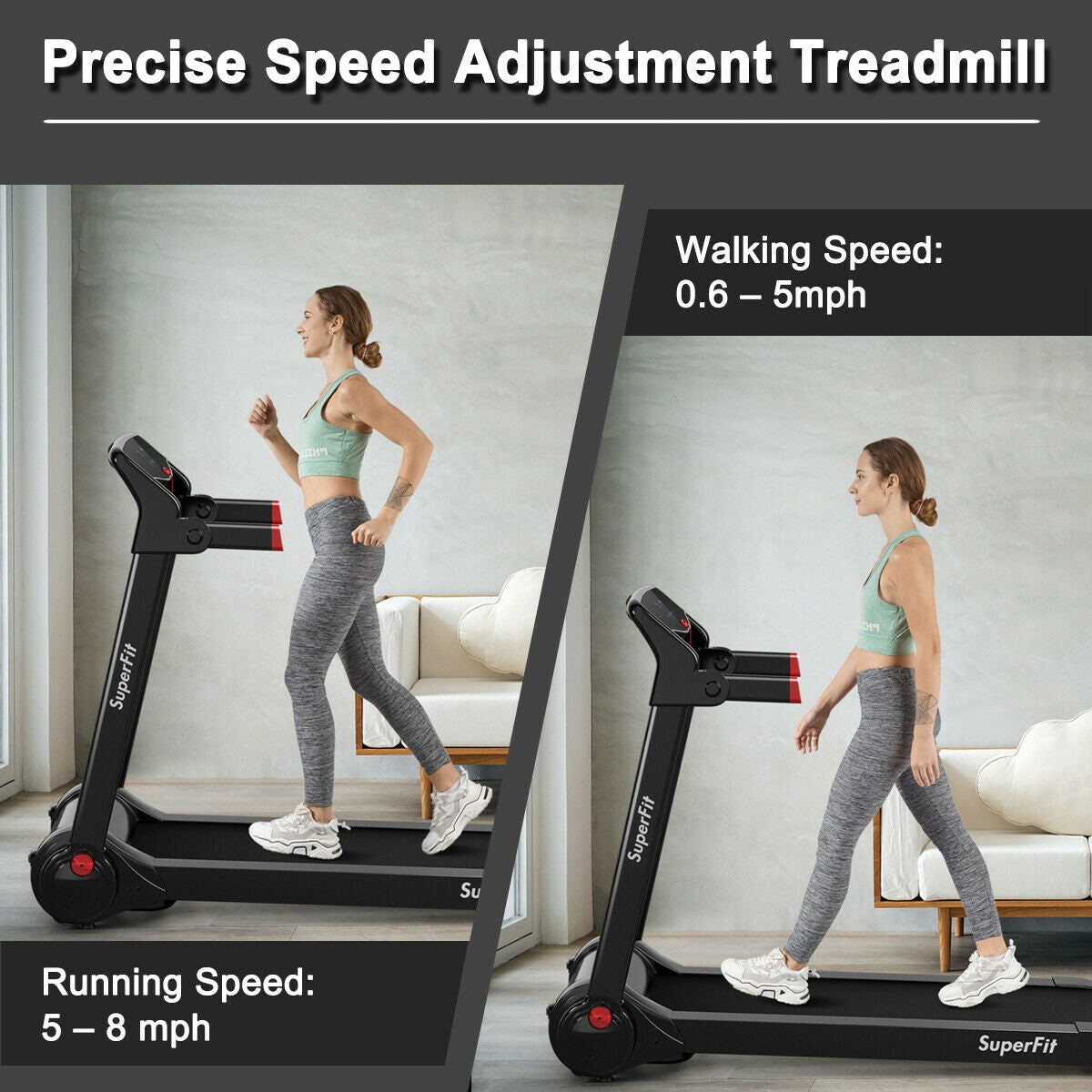 3HP Folding Electric Treadmill Running Machine, Red Treadmills at Gallery Canada