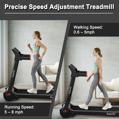 3HP Folding Electric Treadmill Running Machine, Red Treadmills at Gallery Canada