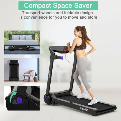 3HP Folding Electric Treadmill Running Machine, Purple Treadmills at Gallery Canada