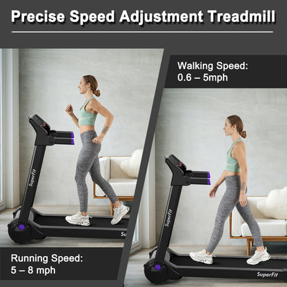 3HP Folding Electric Treadmill Running Machine, Purple Treadmills at Gallery Canada