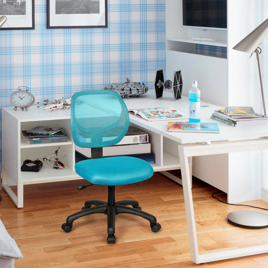 Low-back Computer Task Office Desk Chair with Swivel Casters, Blue - Gallery Canada