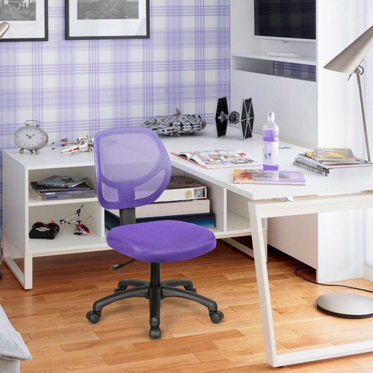 Low-back Computer Task Office Desk Chair with Swivel Casters, Purple - Gallery Canada