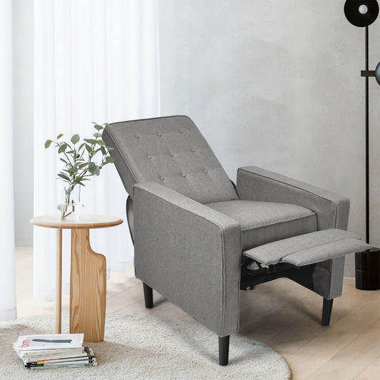 Mid-Century Push Back Recliner Chair, Gray - Gallery Canada