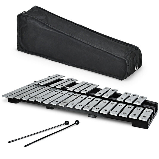 Foldable Aluminum Glockenspiel Xylophone 30 Note with Bag, Black - Gallery Canada