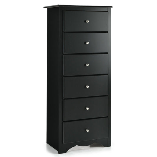 6 Drawers Chest Dresser Clothes Storage Bedroom Furniture Cabinet, Black - Gallery Canada