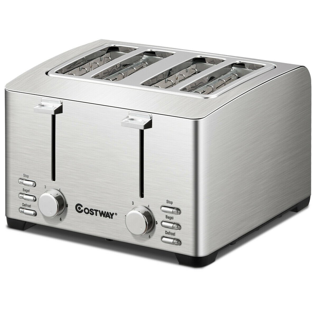 Extra-Wide Slot Stainless Steel 4 Slice Toaster, Silver - Gallery Canada